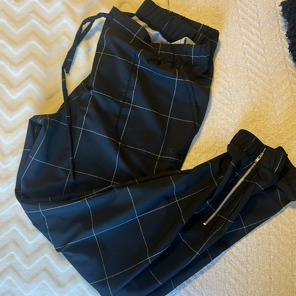 Albion Fit Black Windowpane Jetsetter Joggers